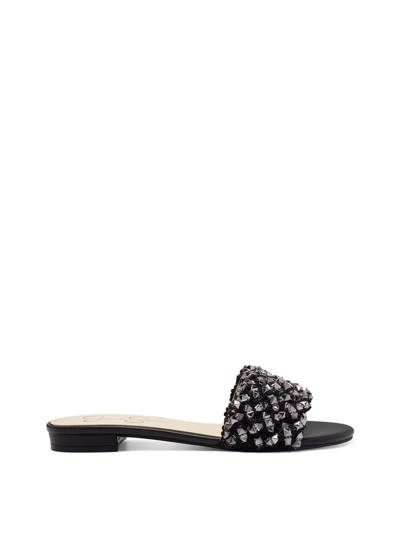 Women's Jessica Simpson Aprio Flat Shoes Black | DISQR-7014