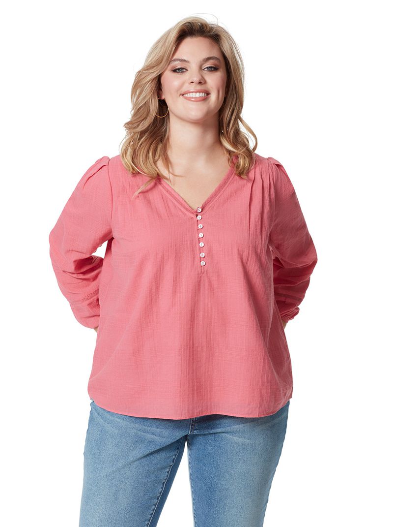 Women's Jessica Simpson Ariel Blouse Tops Rose | MIPAJ-6974