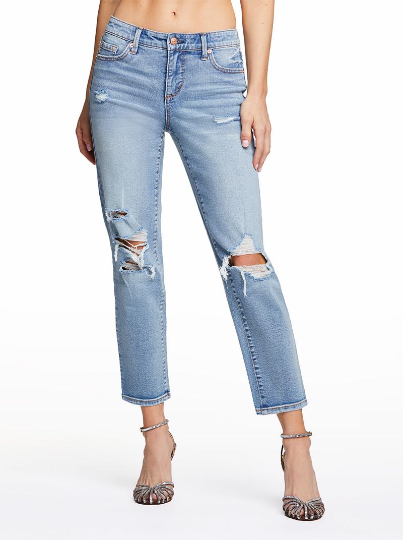 Women's Jessica Simpson Arrow Straight Ankle Jeans Blue | FDNVZ-2135