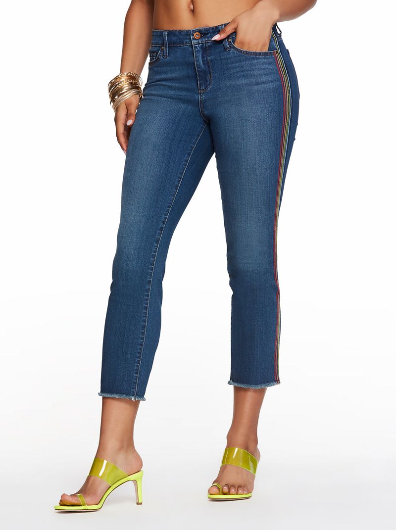 Women's Jessica Simpson Arrow Straight Ankle Jeans Blue | QDLHC-9410