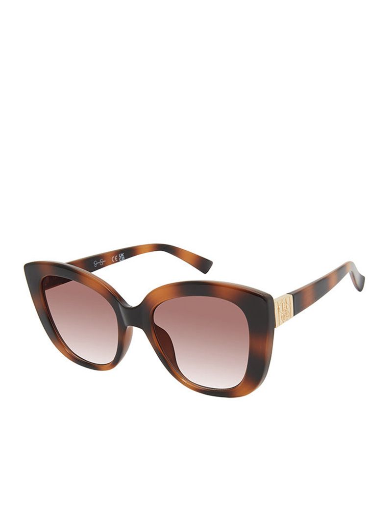 Women's Jessica Simpson Beautiful Cat-Eye Sunglasses Brown | JEIWN-0349