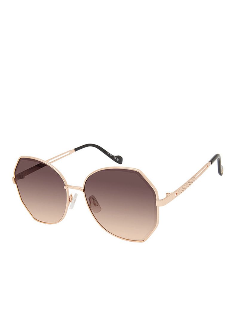 Women's Jessica Simpson Chic Metal Geometric Sunglasses Gold Black | HXYMB-0934