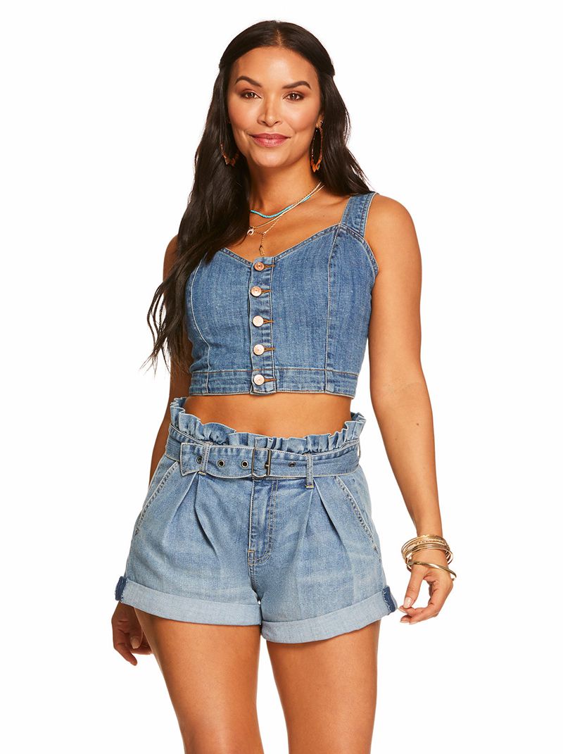 Women's Jessica Simpson Clara Bustier Jeans Blue | MUOGL-7261