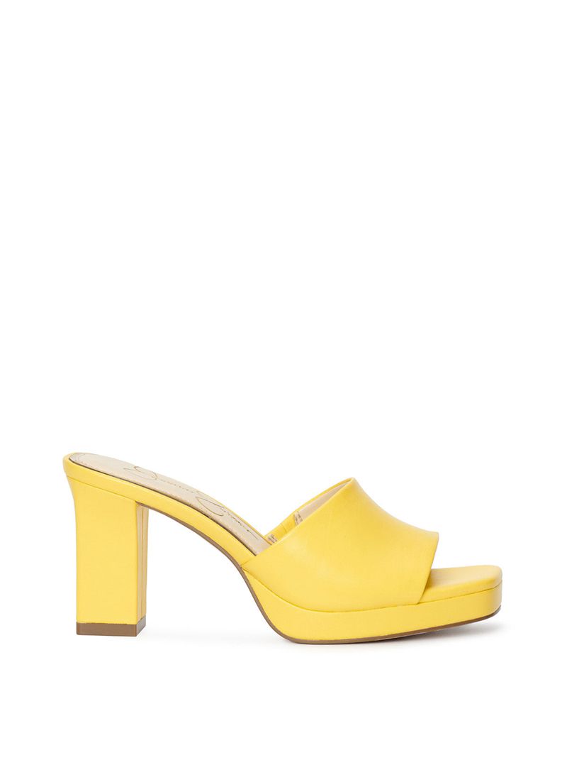 Women's Jessica Simpson Elyzza Slides Yellow | VNXLQ-3859