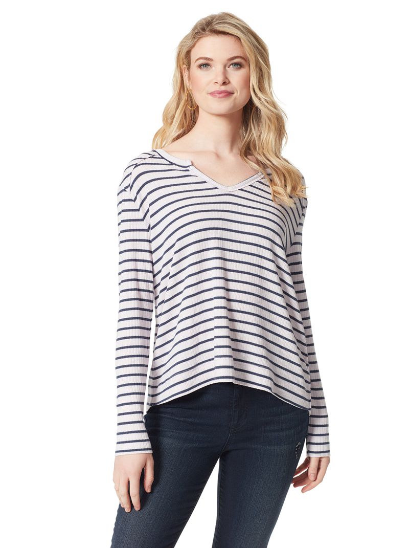 Women's Jessica Simpson Esma Tops Purple Stripes | YRKBT-4715