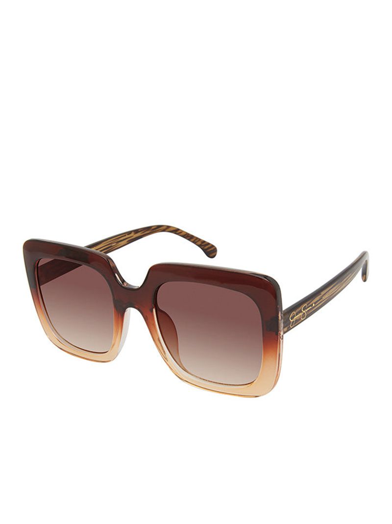 Women's Jessica Simpson Fashionable Square Sunglasses Brown | DTBHO-3104