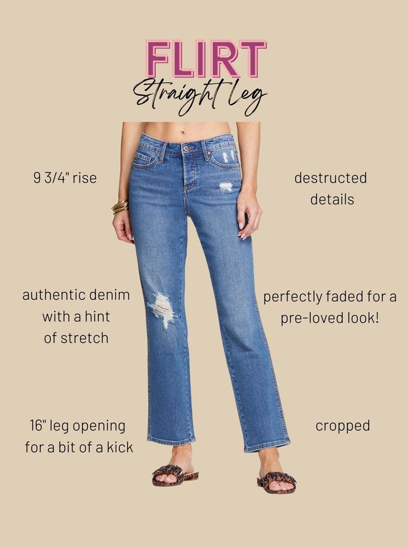 Women's Jessica Simpson Flirt High Rise Straight Crop Jeans Blue | FRDMQ-4657