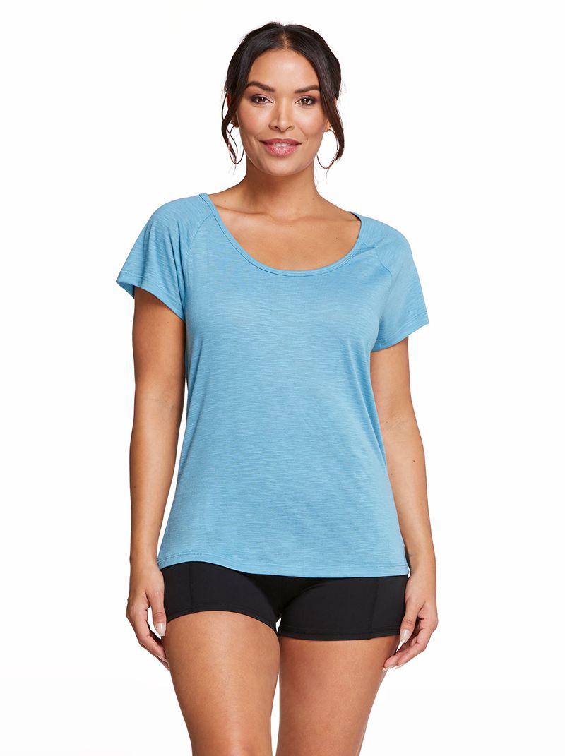 Women's Jessica Simpson Flow T Shirts Blue | GRNEW-1493