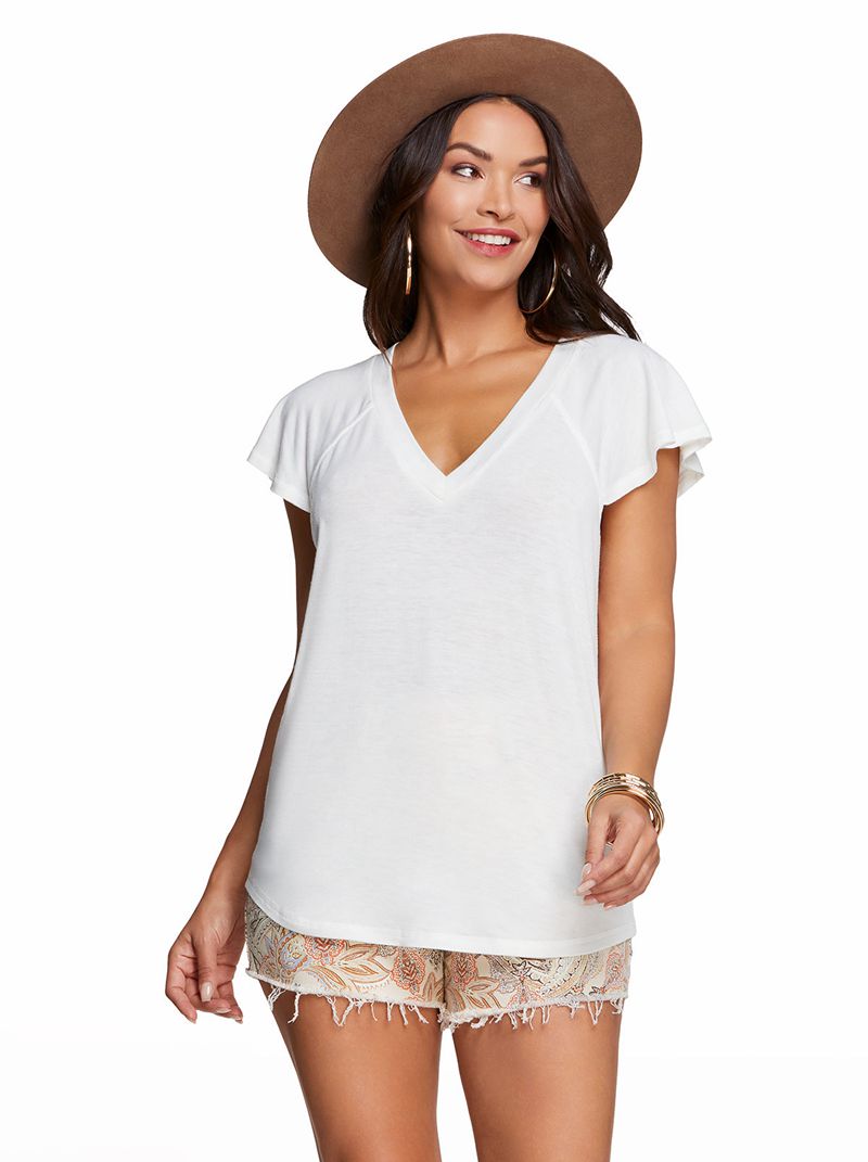 Women's Jessica Simpson Gracie T Shirts White | CPTXB-6094