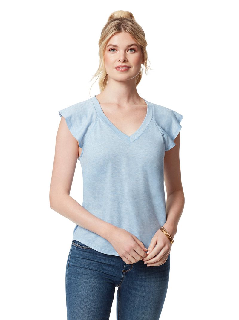 Women's Jessica Simpson Gracie T Shirts Blue | EUKJI-7485