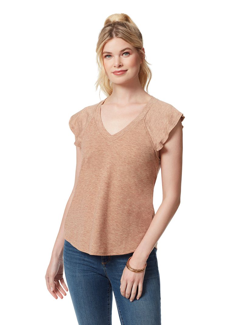 Women's Jessica Simpson Gracie T Shirts Beige | LWSZF-8430