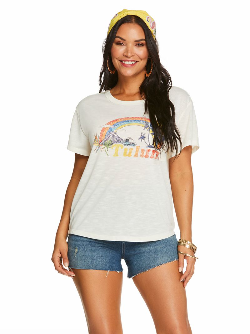 Women's Jessica Simpson Harlow Graphic T Shirts White | IWXVQ-7621