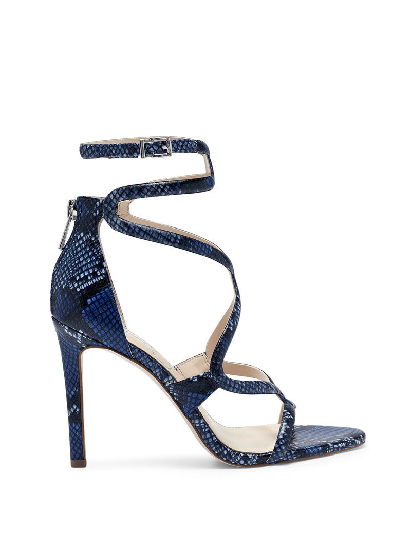 Women's Jessica Simpson Janya Sandals Blue Snake | AKLMQ-5193