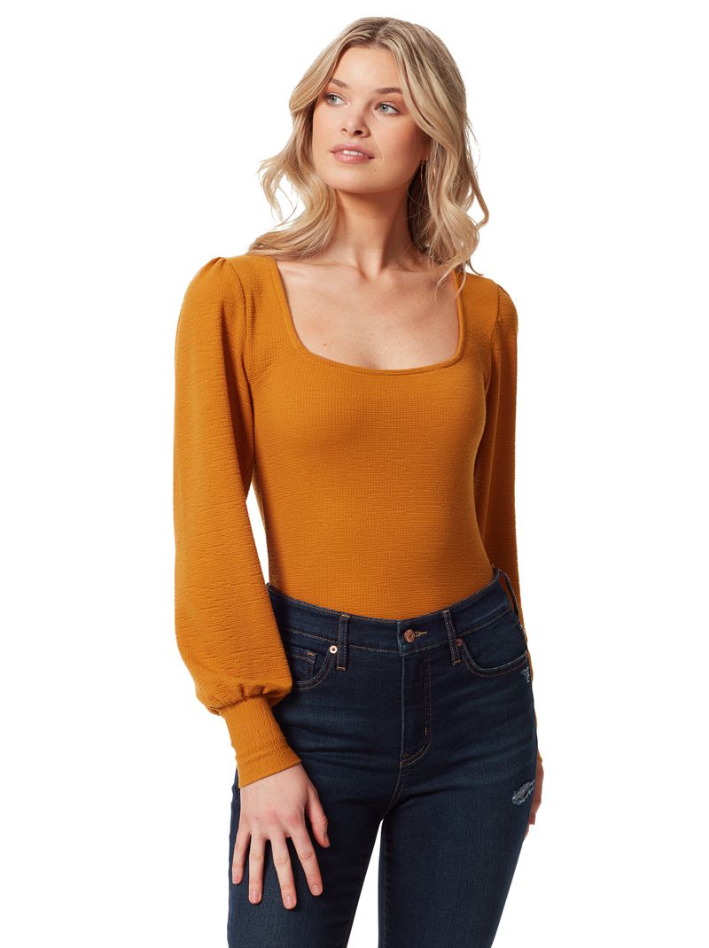 Women's Jessica Simpson Jaslynn Tops Brown | ZMRBT-7695