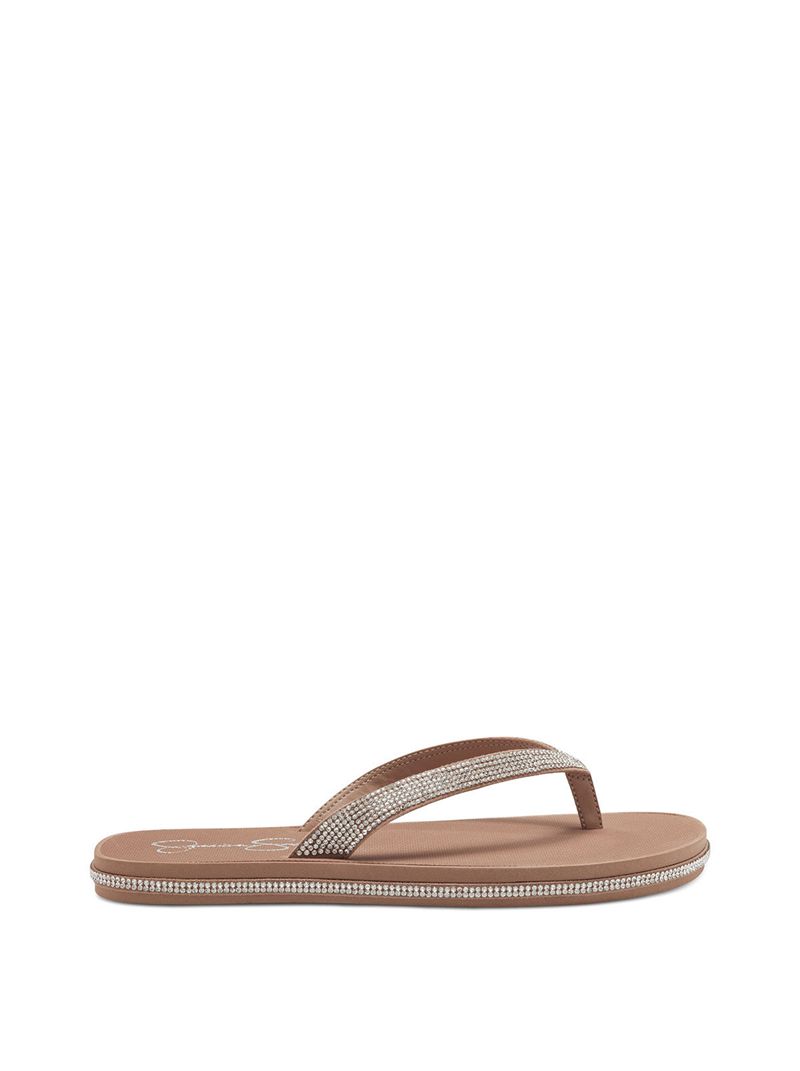 Women's Jessica Simpson Kalouy Slides Brown | BGSNA-4780