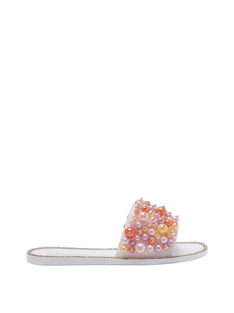 Women's Jessica Simpson Kassime Slides White Multicolor | BOXQW-7952