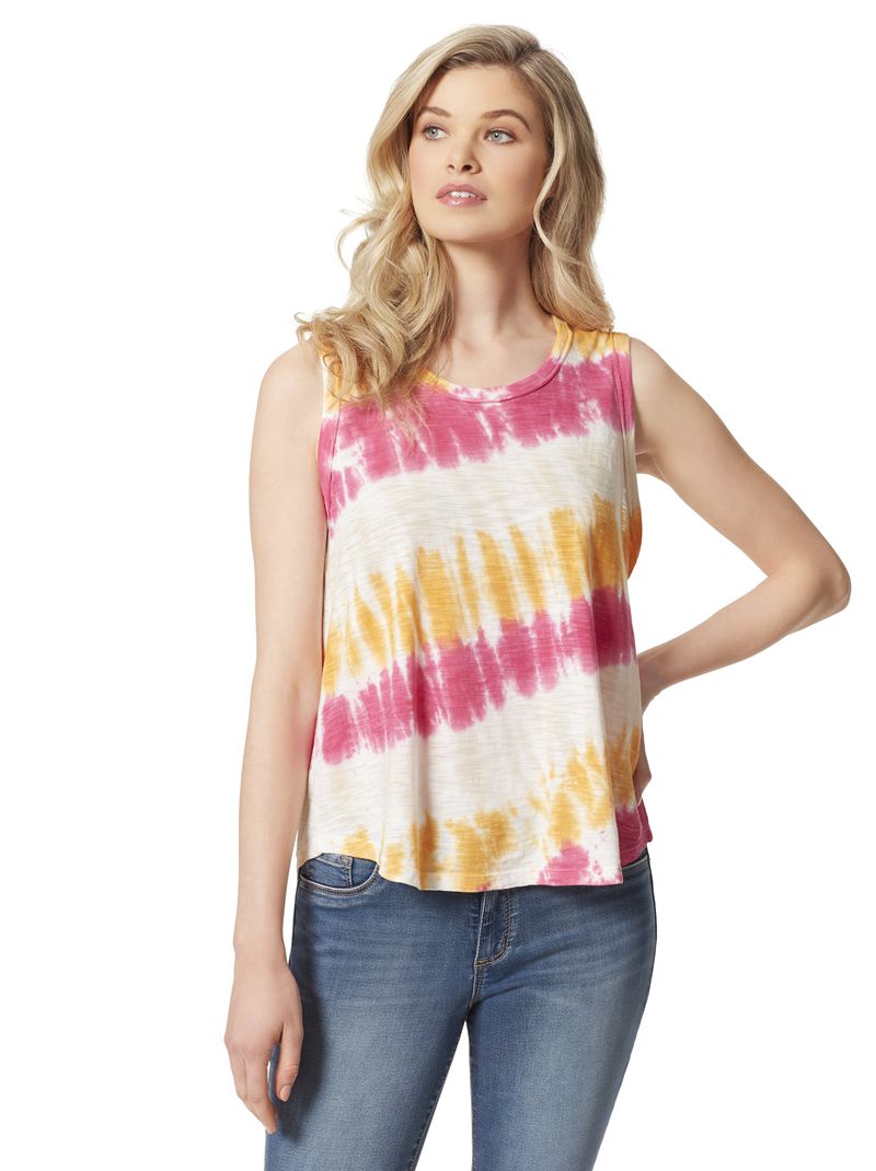 Women's Jessica Simpson Knox T Shirts White / Yellow / Purple | YNKJB-3820