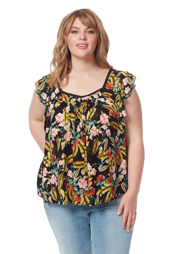 Women's Jessica Simpson Lauryn Tops Black | OSIYK-6901