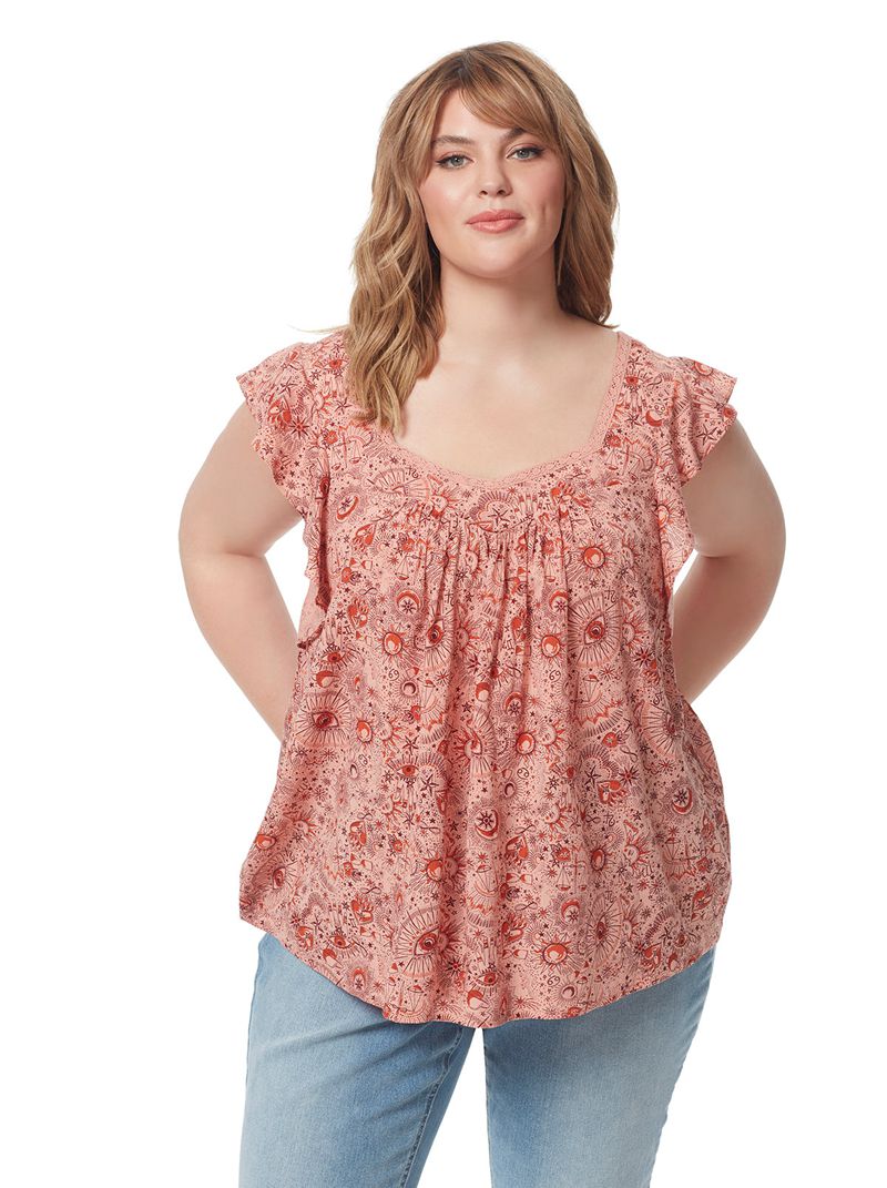 Women's Jessica Simpson Lauryn Tops Coral | TBLES-4391