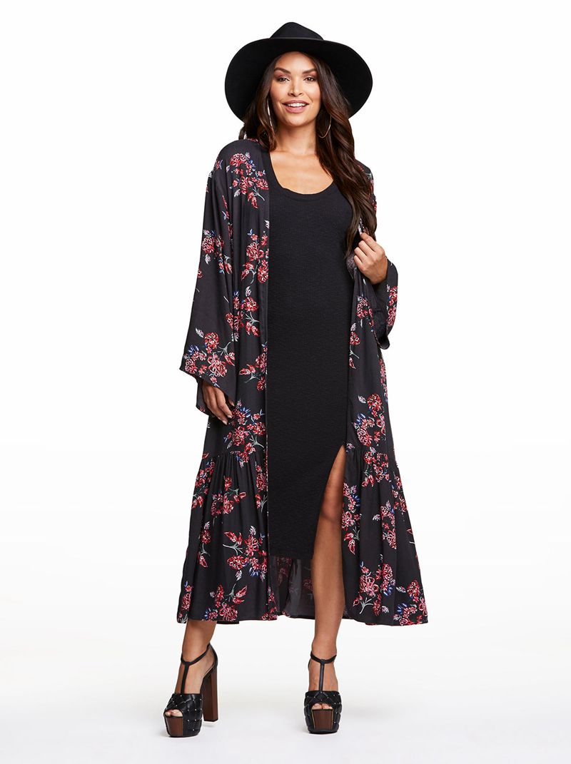 Women's Jessica Simpson Leilani Tiered Kimono Tops Multicolor | LTRYD-2749