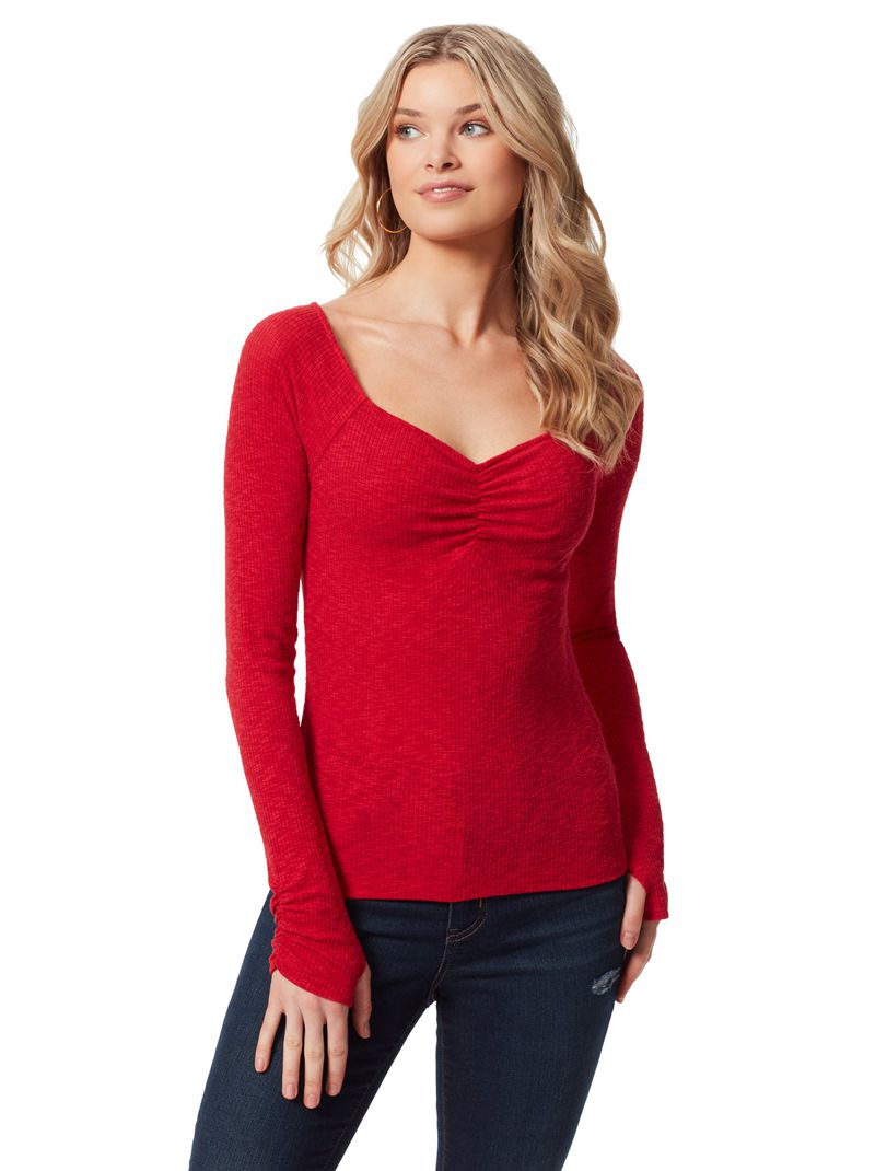 Women's Jessica Simpson Marlowe Tops Red | UGTOI-4176