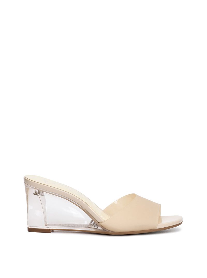 Women's Jessica Simpson Merlote Slides Beige | LCQOF-1042