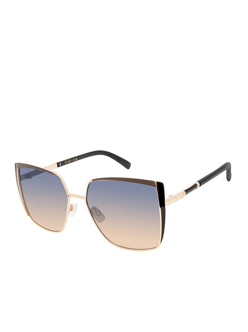 Women's Jessica Simpson Metal Geometric Cat-Eye Sunglasses Gold Brown | VJSAK-0693