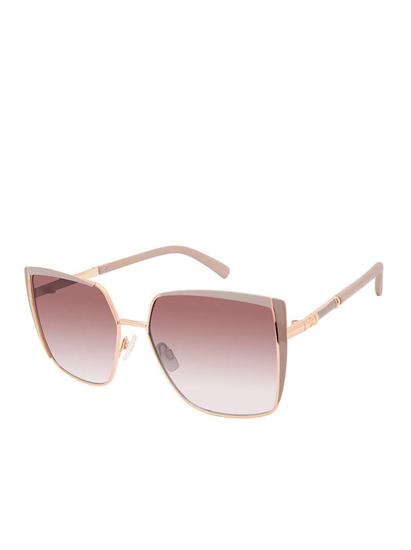 Women's Jessica Simpson Metal Geometric Cat-Eye Sunglasses Rose Gold Rose | XZYRG-9738