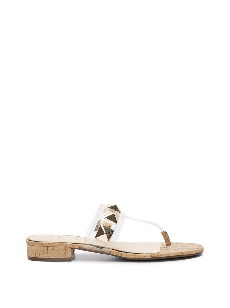 Women's Jessica Simpson Movena Thong Slides Transparent | VLXIW-3827