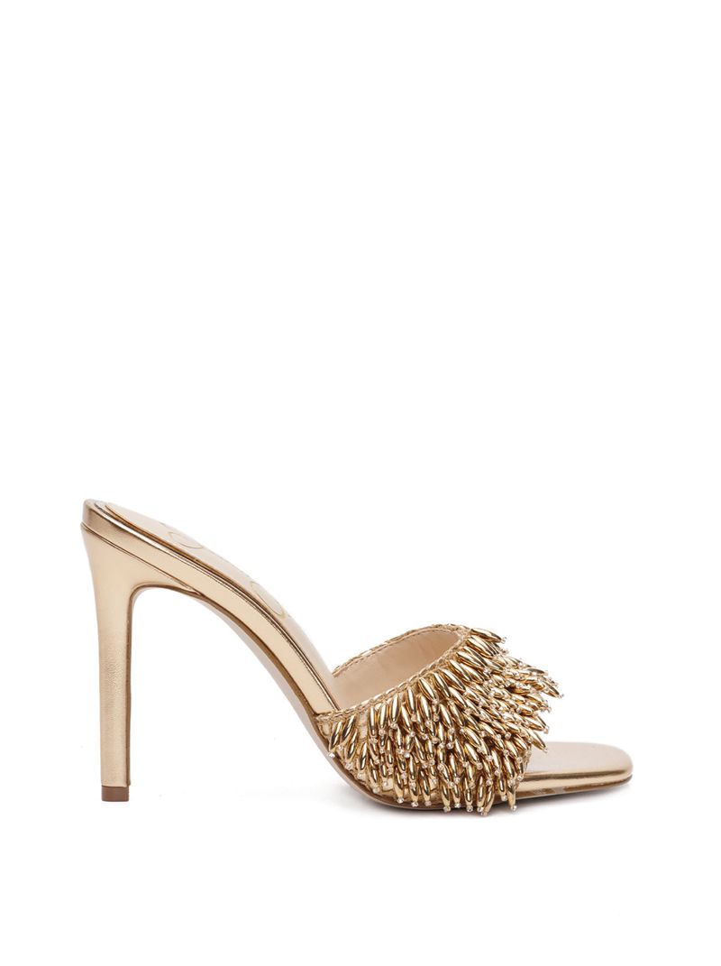 Women's Jessica Simpson Olya Sandals Gold | BCJOU-6547