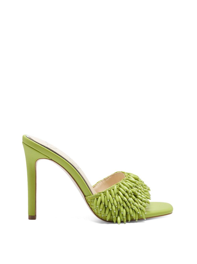 Women's Jessica Simpson Olya Slides Green | RKNIT-6927