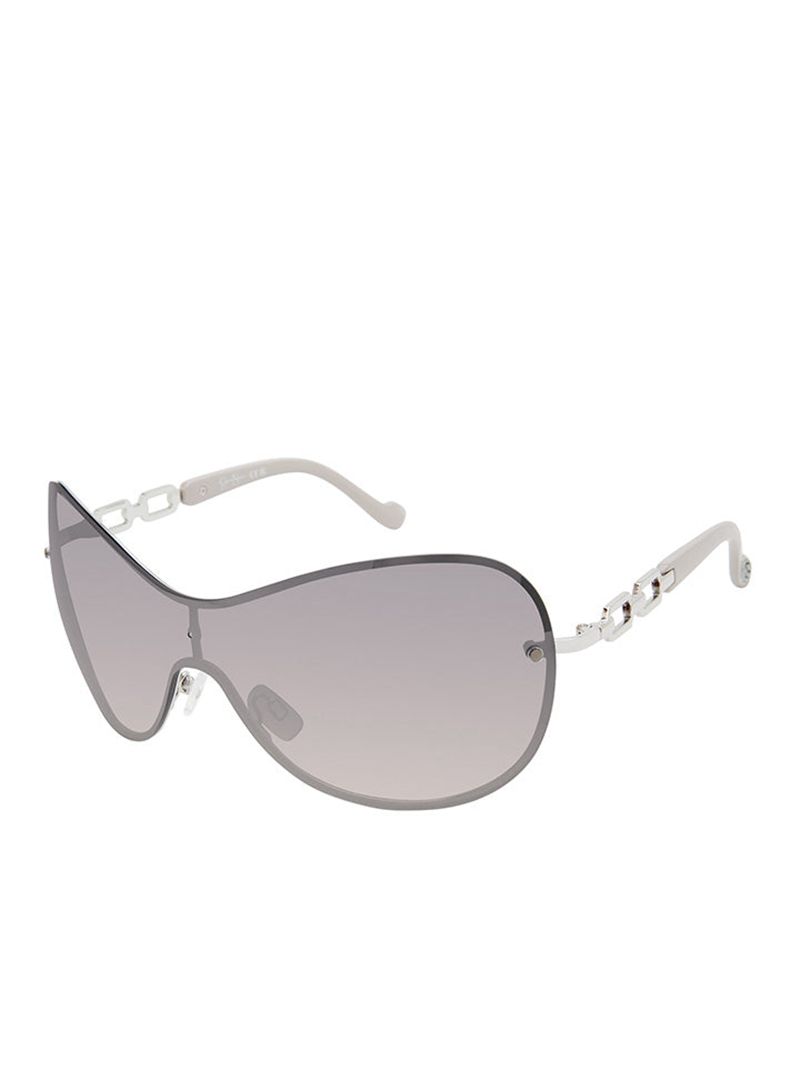 Women's Jessica Simpson Oversized Rounded Shield Sunglasses Silver Grey | FIUSP-0271