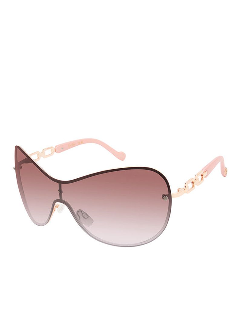 Women's Jessica Simpson Oversized Rounded Shield Sunglasses Rose Gold Rose | RKYAW-3120