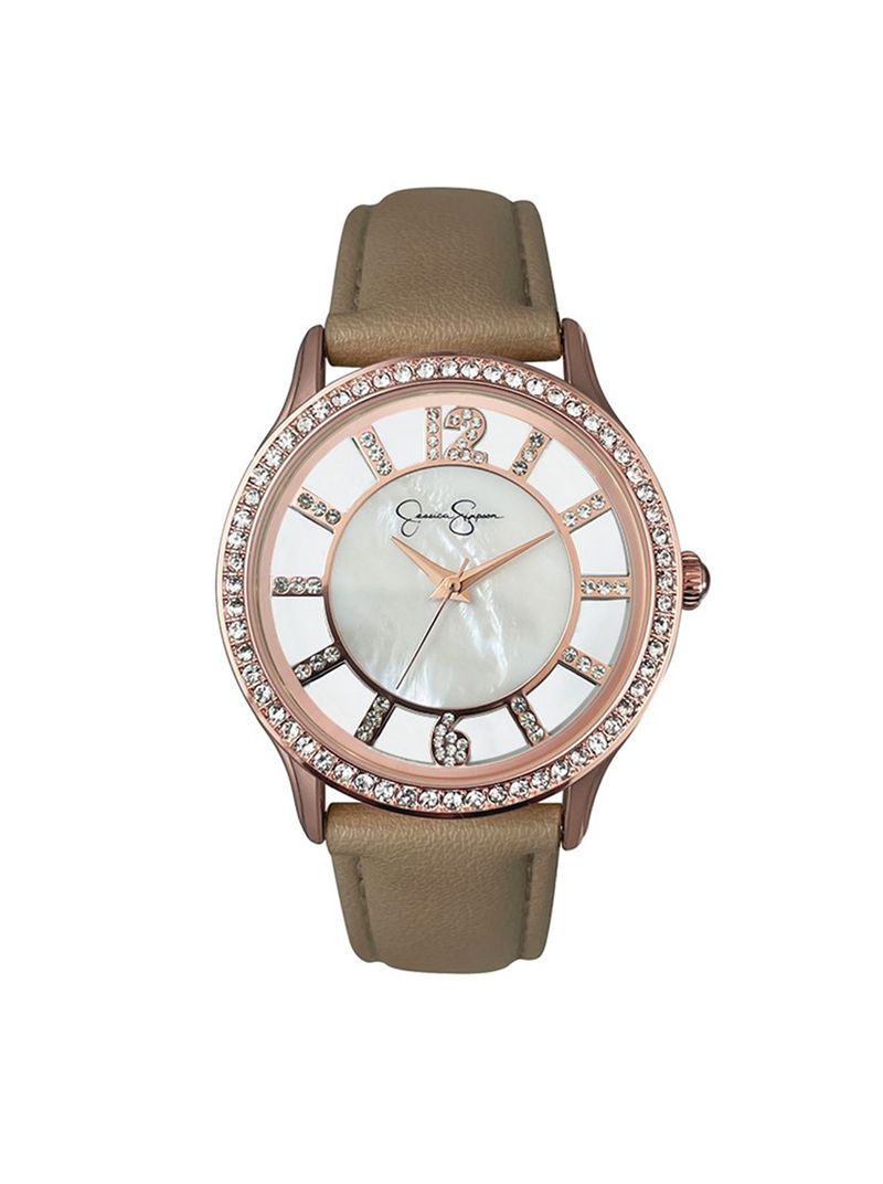 Women's Jessica Simpson Rose Tone Genu Watches Rose Gold | FWYBL-7395