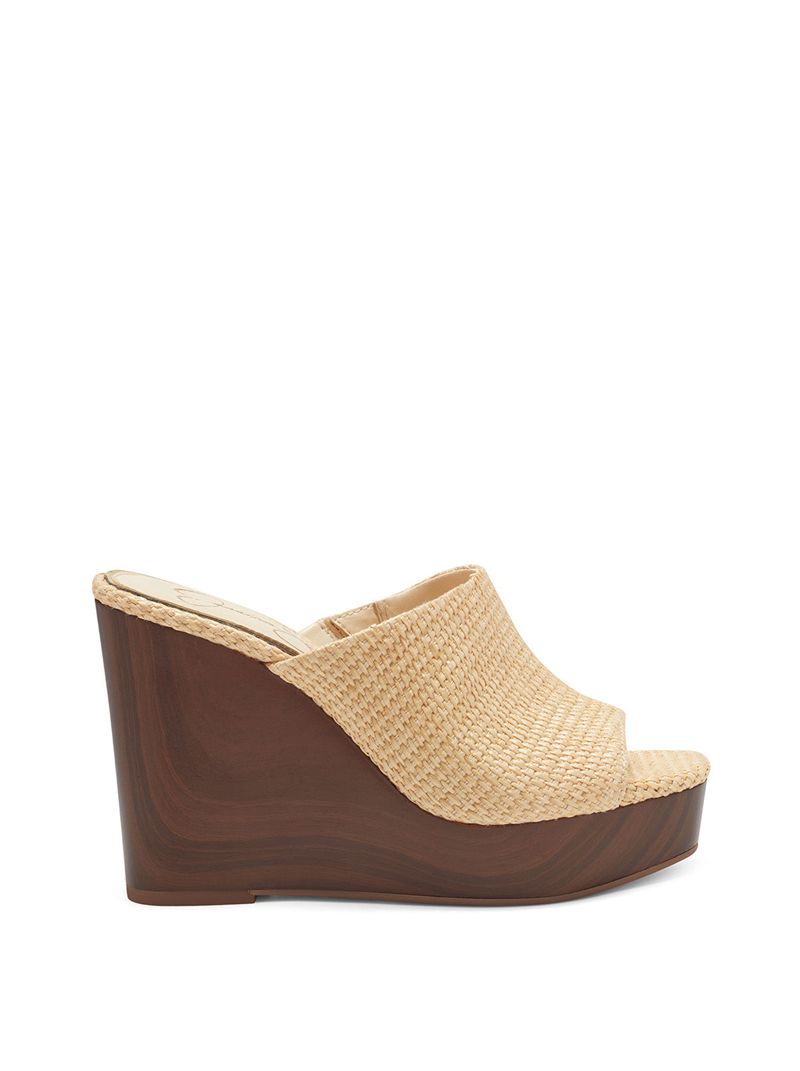 Women's Jessica Simpson Shantelle Wedges Beige | QKAUG-6981