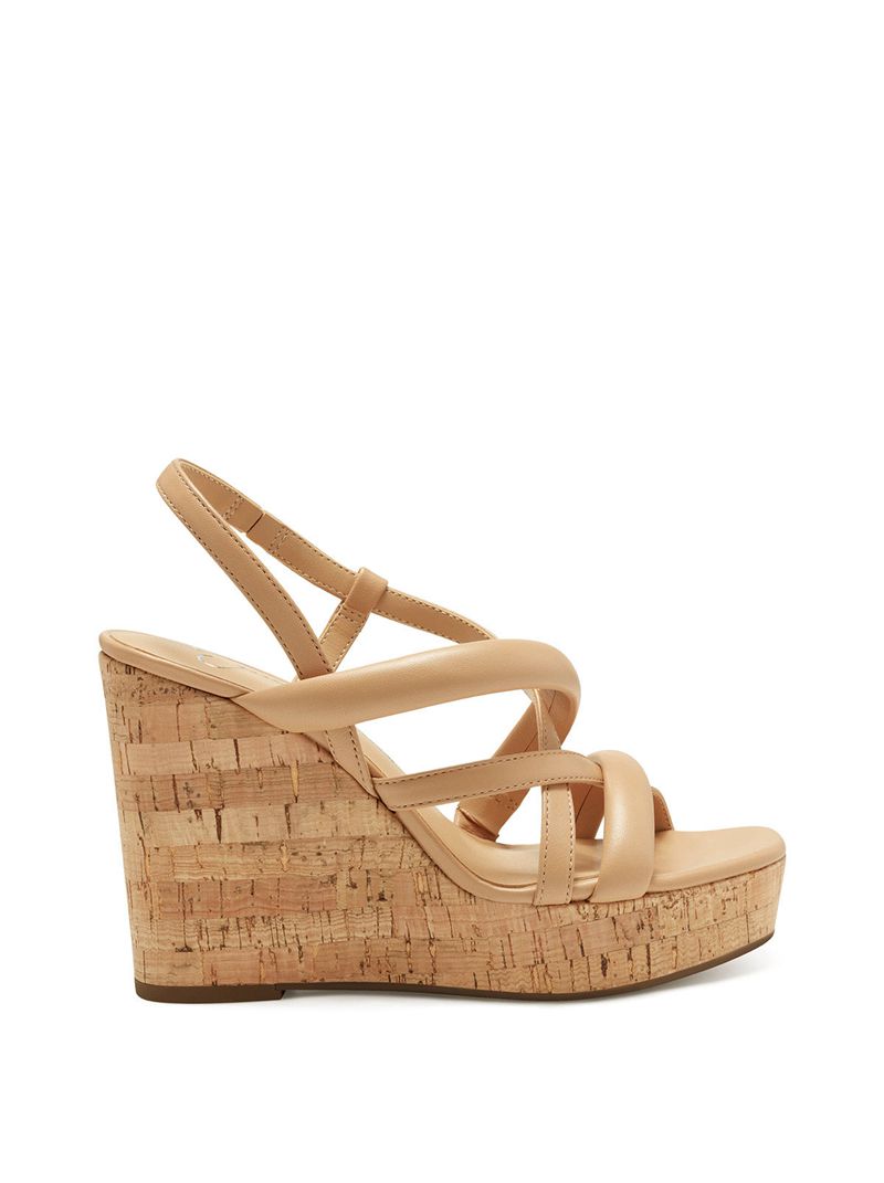 Women's Jessica Simpson Sim Platform Shoes Beige | JDWFB-7620