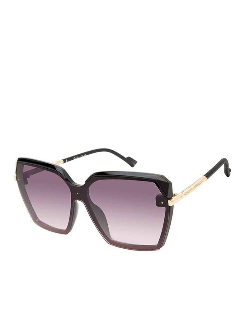 Women's Jessica Simpson Sophisticated Geometric Sunglasses Black | PMGDB-7186