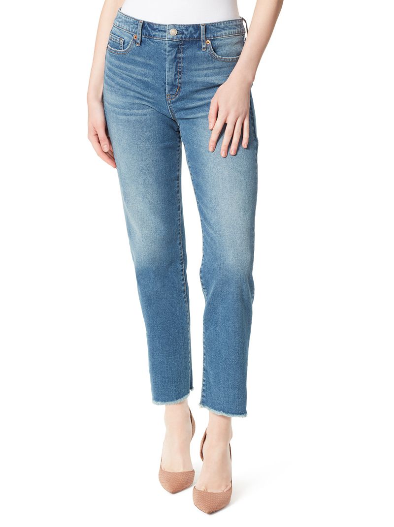 Women's Jessica Simpson Spotlight High Rise Straight Jeans Blue | APXRU-1023