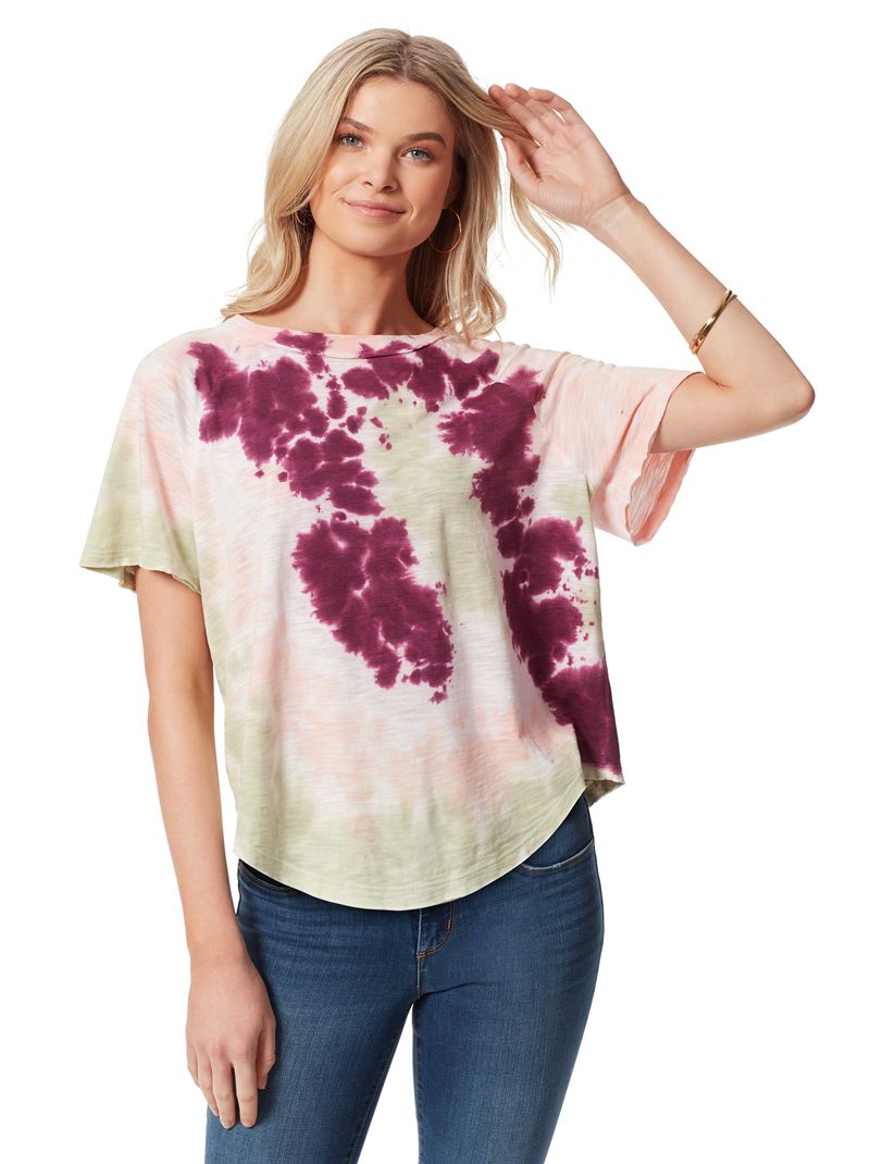 Women's Jessica Simpson Stevie Graphic T Shirts White / Purple | BXPYI-5318