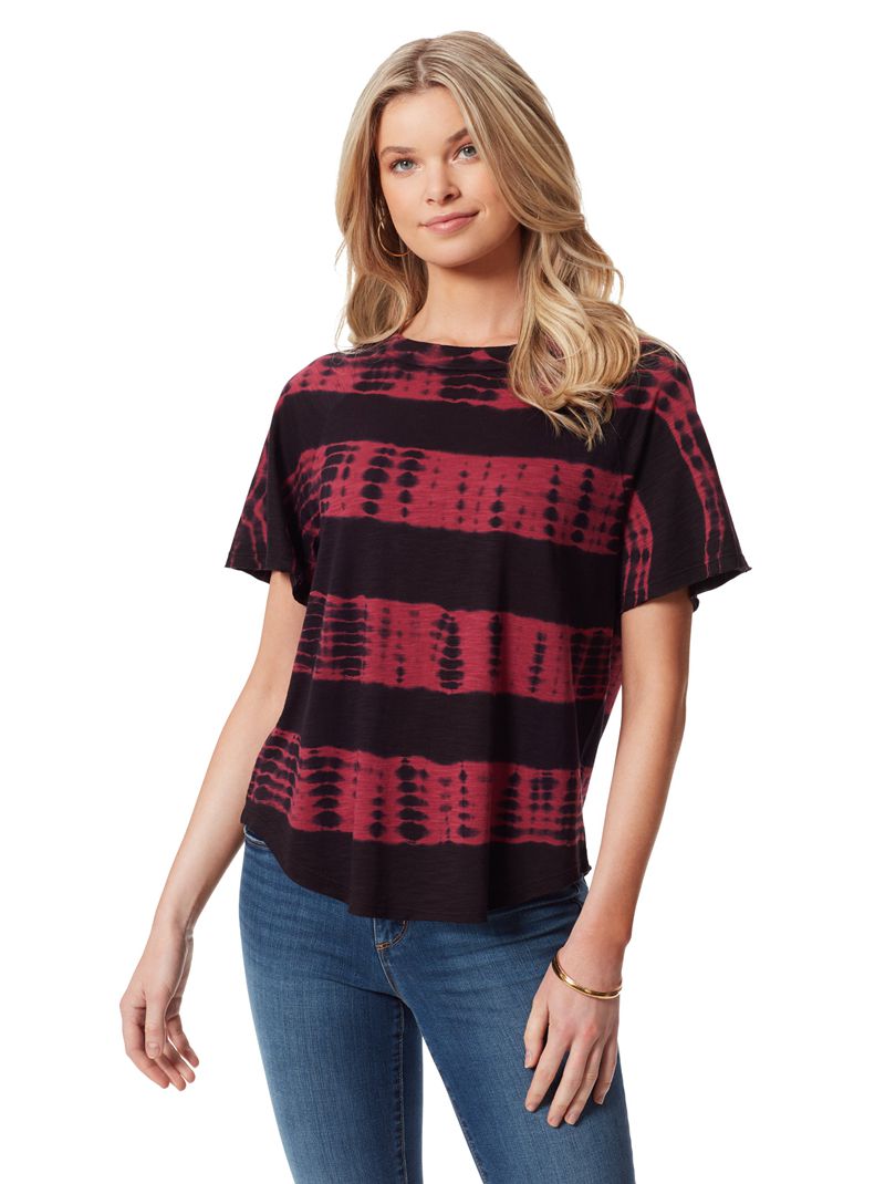 Women's Jessica Simpson Stevie Graphic Tops Burgundy | VFXMH-5169