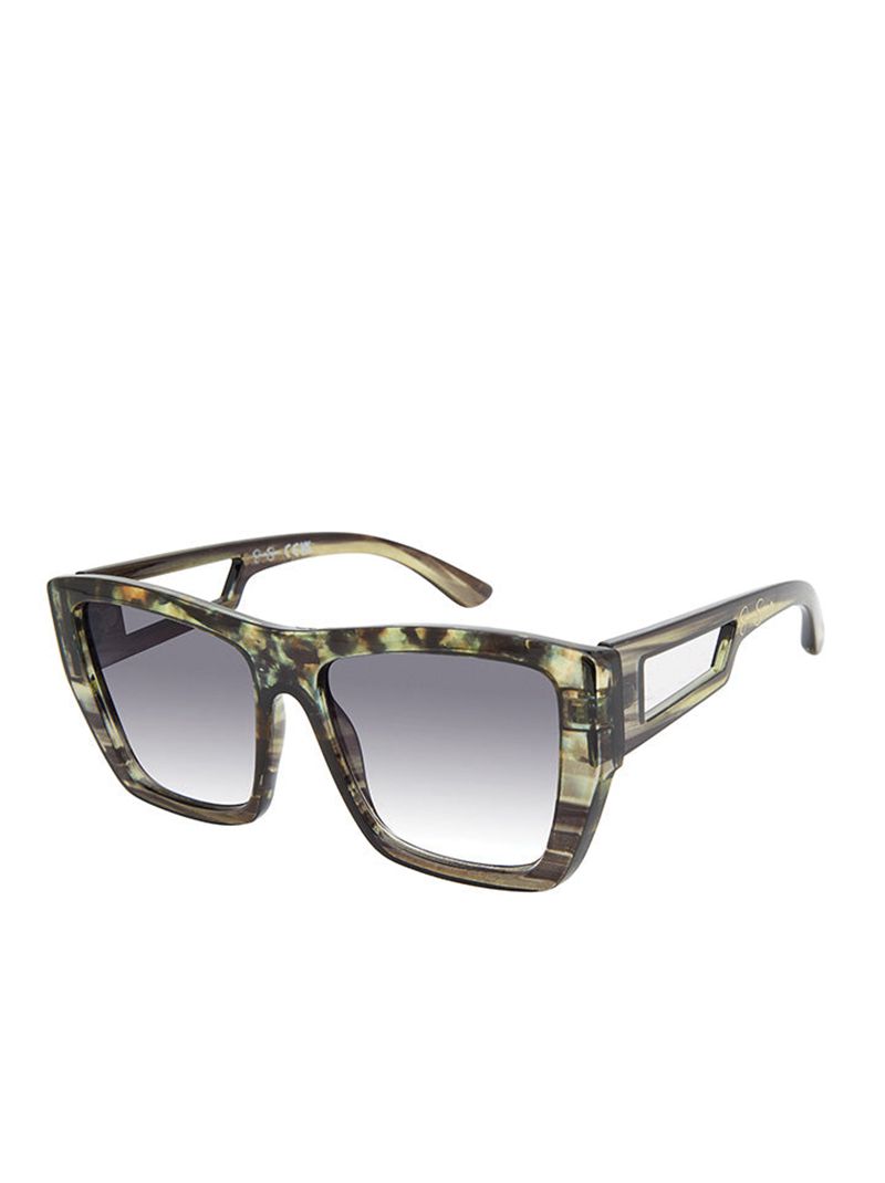 Women's Jessica Simpson Stylish Rectangular Sunglasses Olive | FZGQA-5437