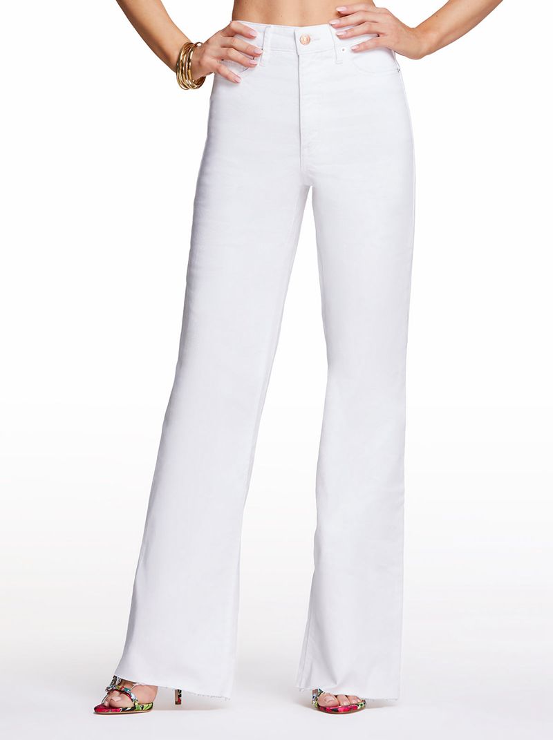 Women's Jessica Simpson Tease High Rise Wide Leg Bottoms White | NSEGK-7362