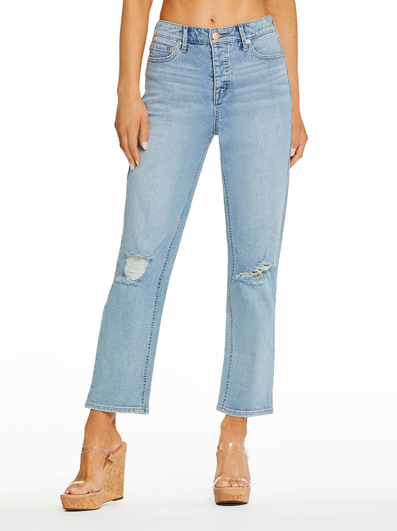 Women's Jessica Simpson Throwback Straight Jeans Blue | RESWG-7108