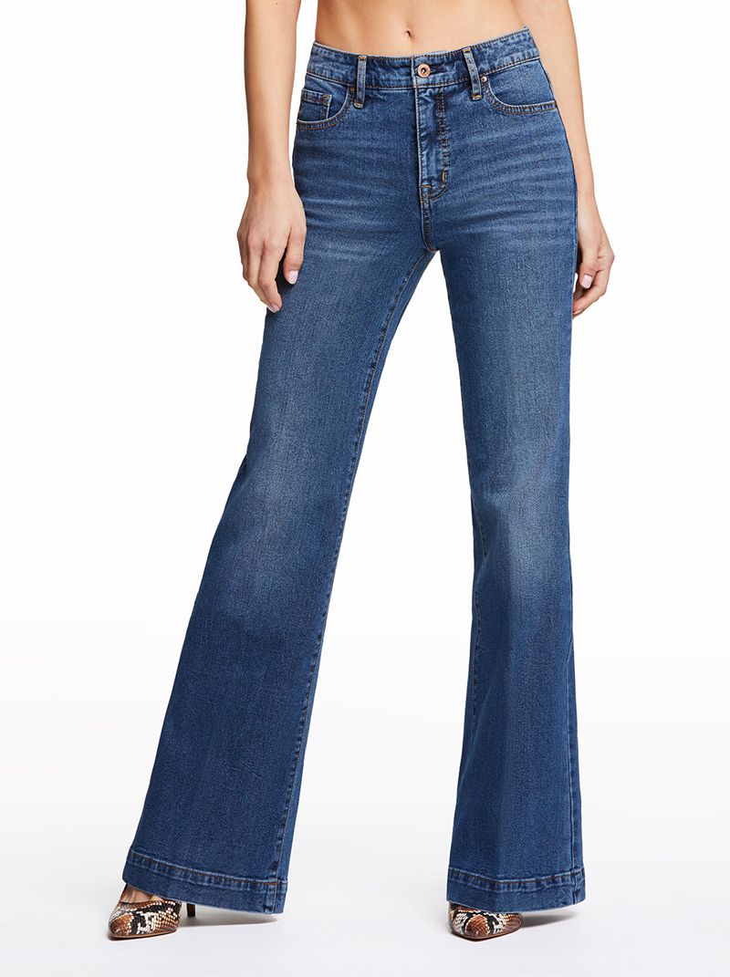 Women's Jessica Simpson True Love Wide Leg Jeans Blue | JZQPG-1987