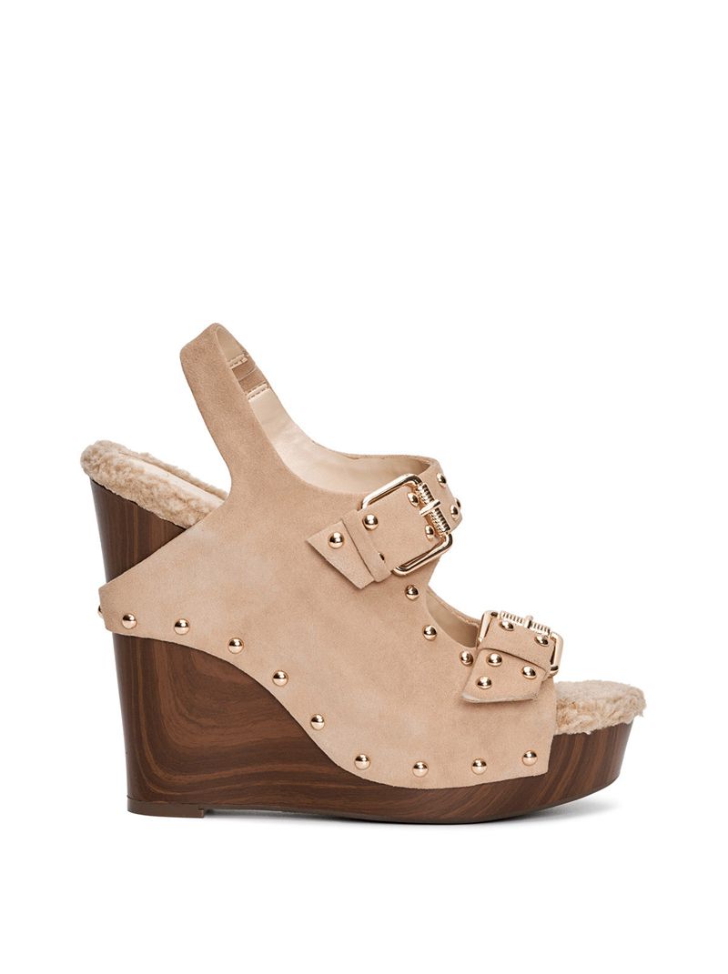 Women's Jessica Simpson Tym Platform Shoes Beige | SMNEZ-9402