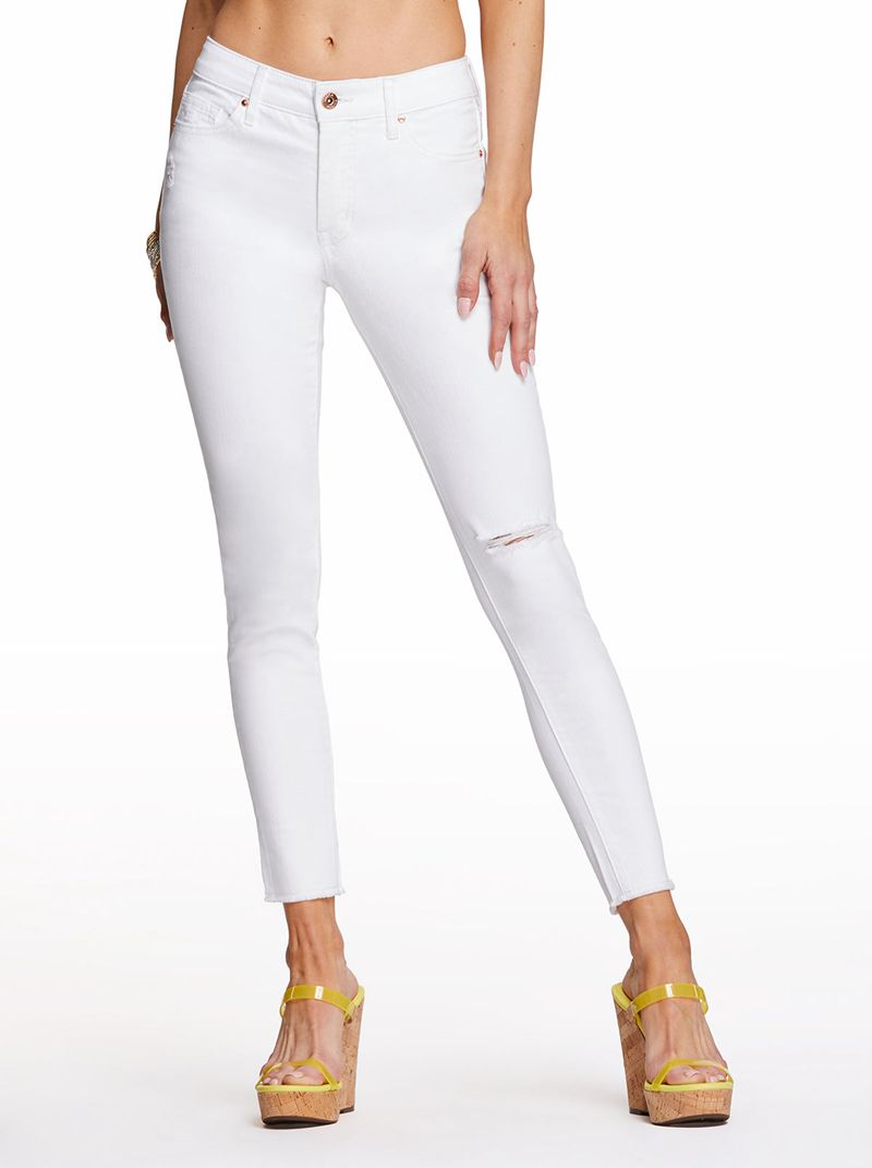 Women\'s Jessica Simpson Adored Ankle Sk Jeans White | MLAKH-6243