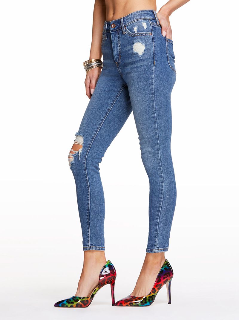 Women's Jessica Simpson Adored Ankle Sk Jeans Blue | SETMW-5710