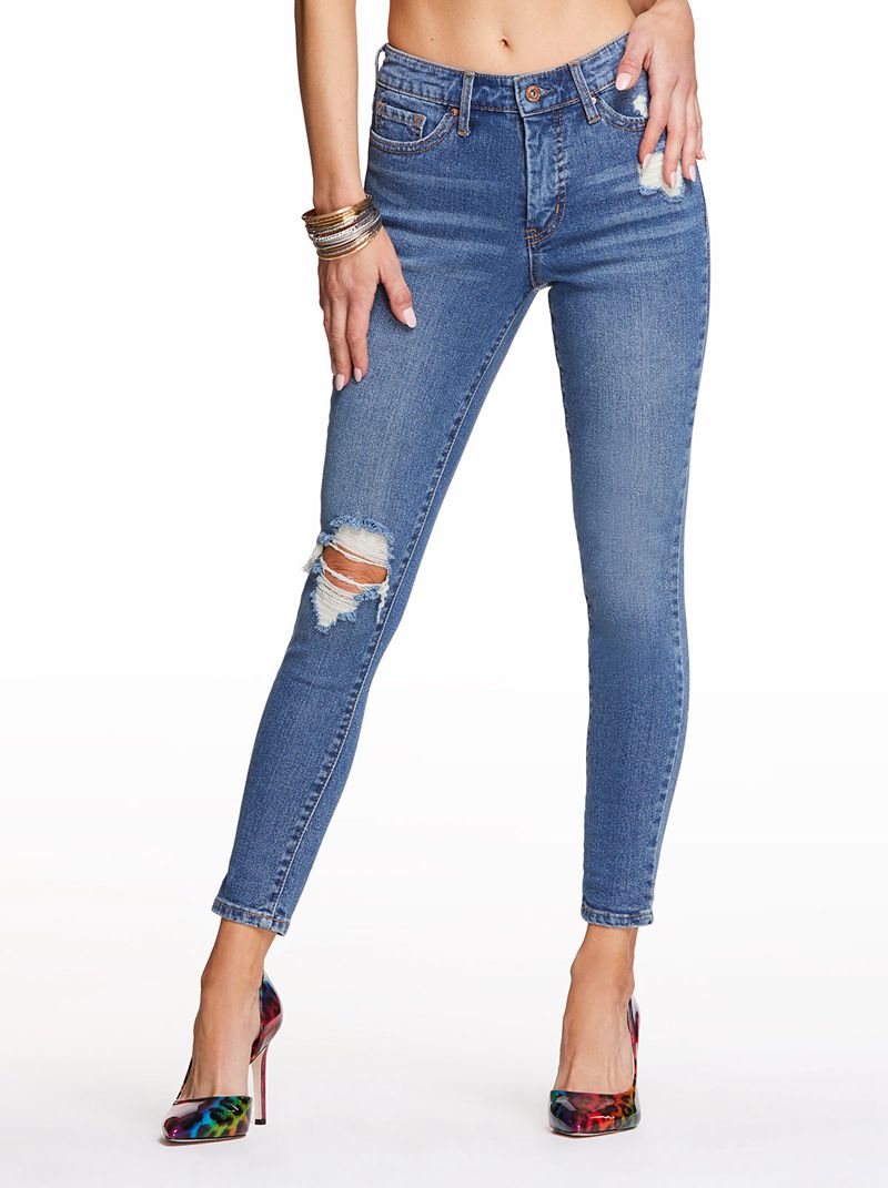 Women\'s Jessica Simpson Adored Ankle Sk Jeans Blue | SETMW-5710