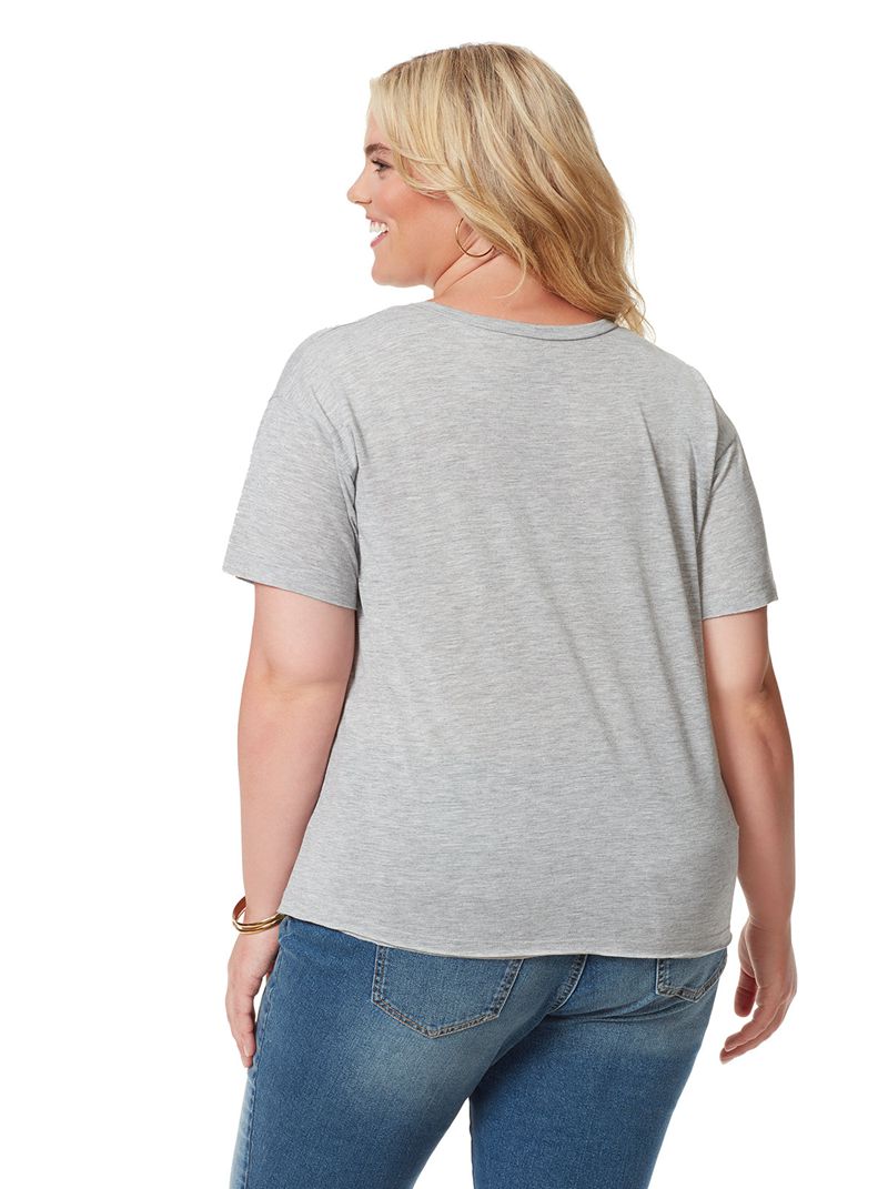 Women's Jessica Simpson Aitana T Shirts Light Grey | GAQZU-0324