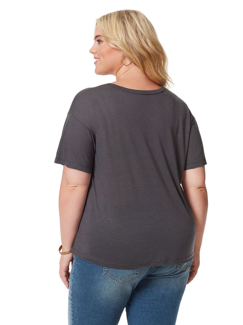 Women's Jessica Simpson Aitana T Shirts Grey | HKXOA-7326